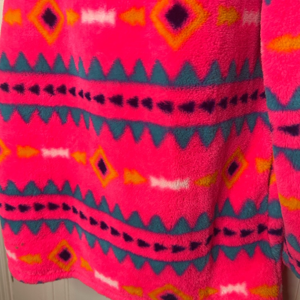 Vibrant Pink Patterned Teddy Jacket - image 3